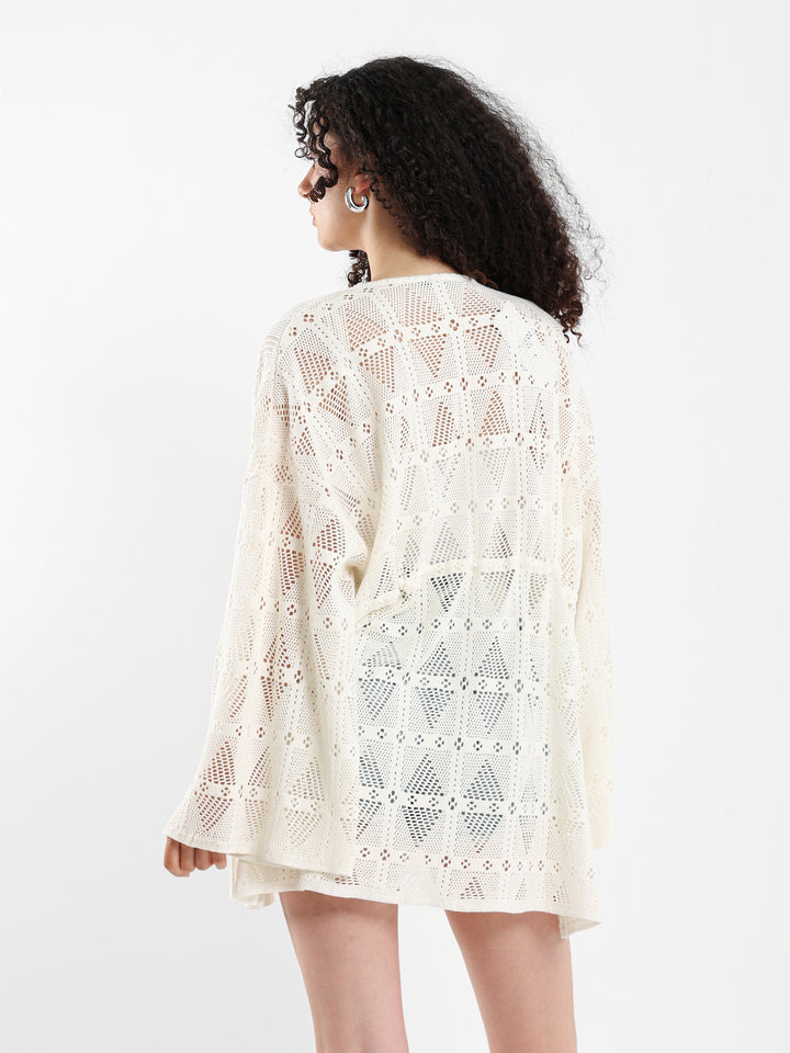Bell Sleeve Lace Kimono
