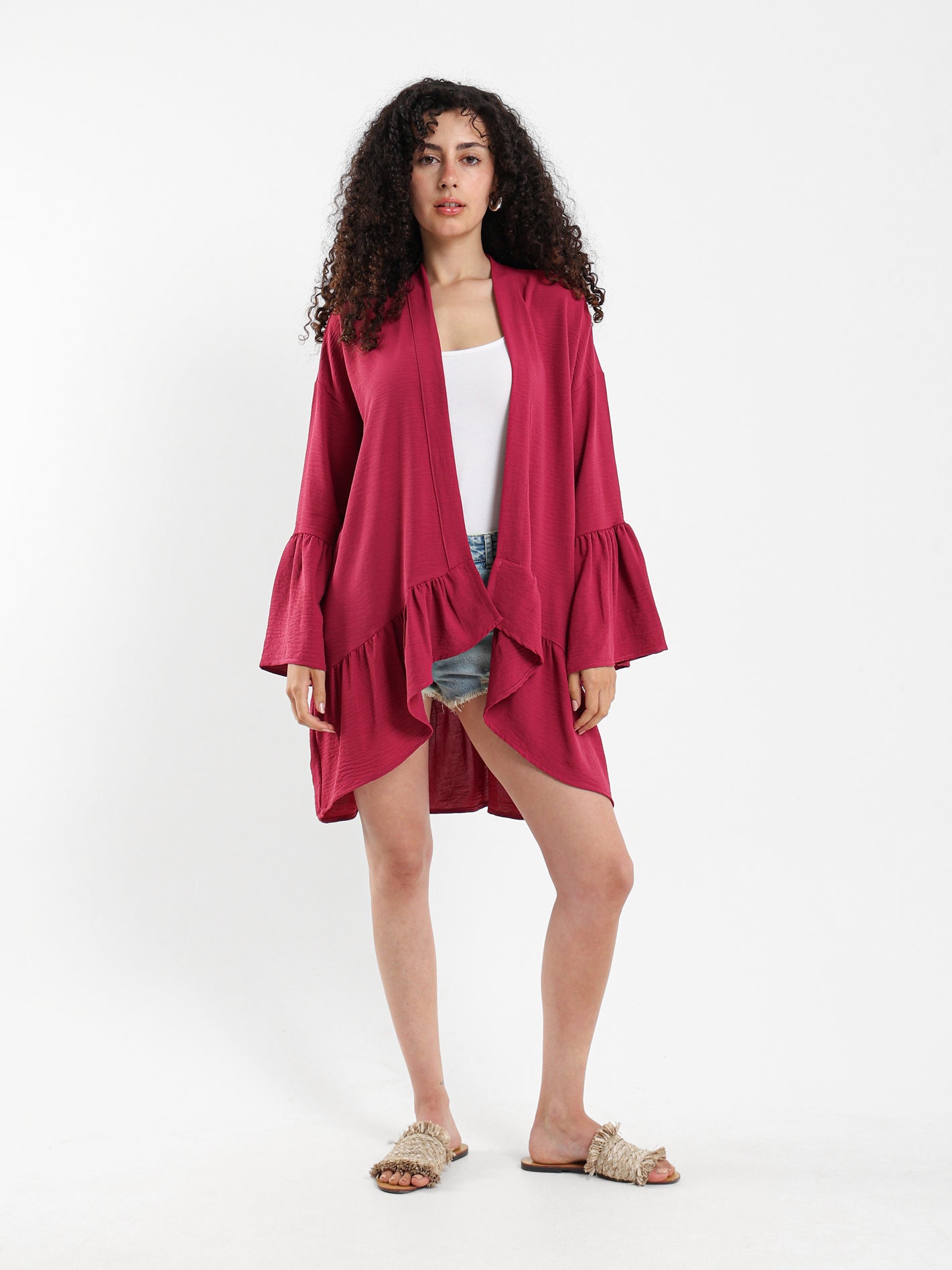 Ruffled Short Kimono