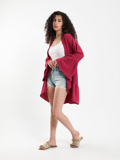 Ruffled Short Kimono