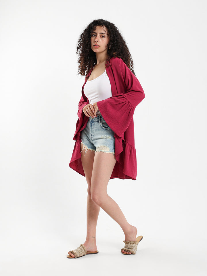 Ruffled Short Kimono
