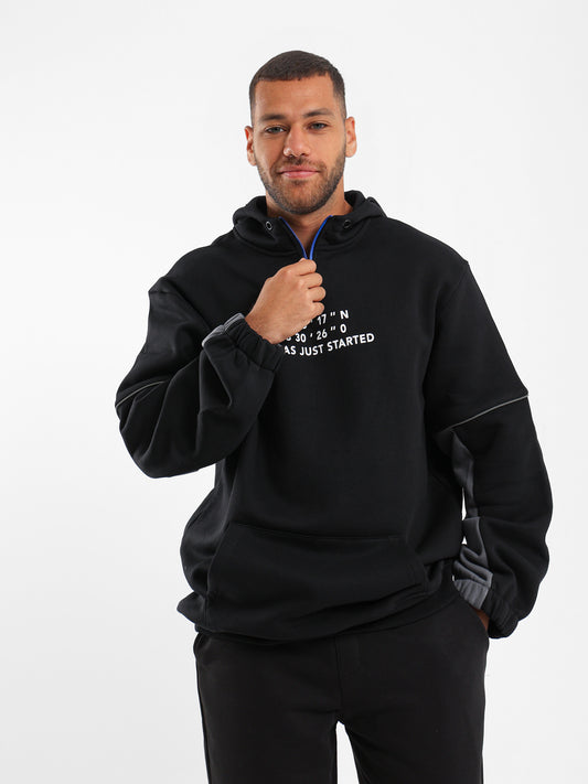 Quarter Zip Oversized Hoodie - Outlet