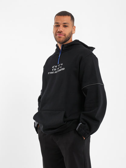 Quarter Zip Oversized Hoodie - Outlet