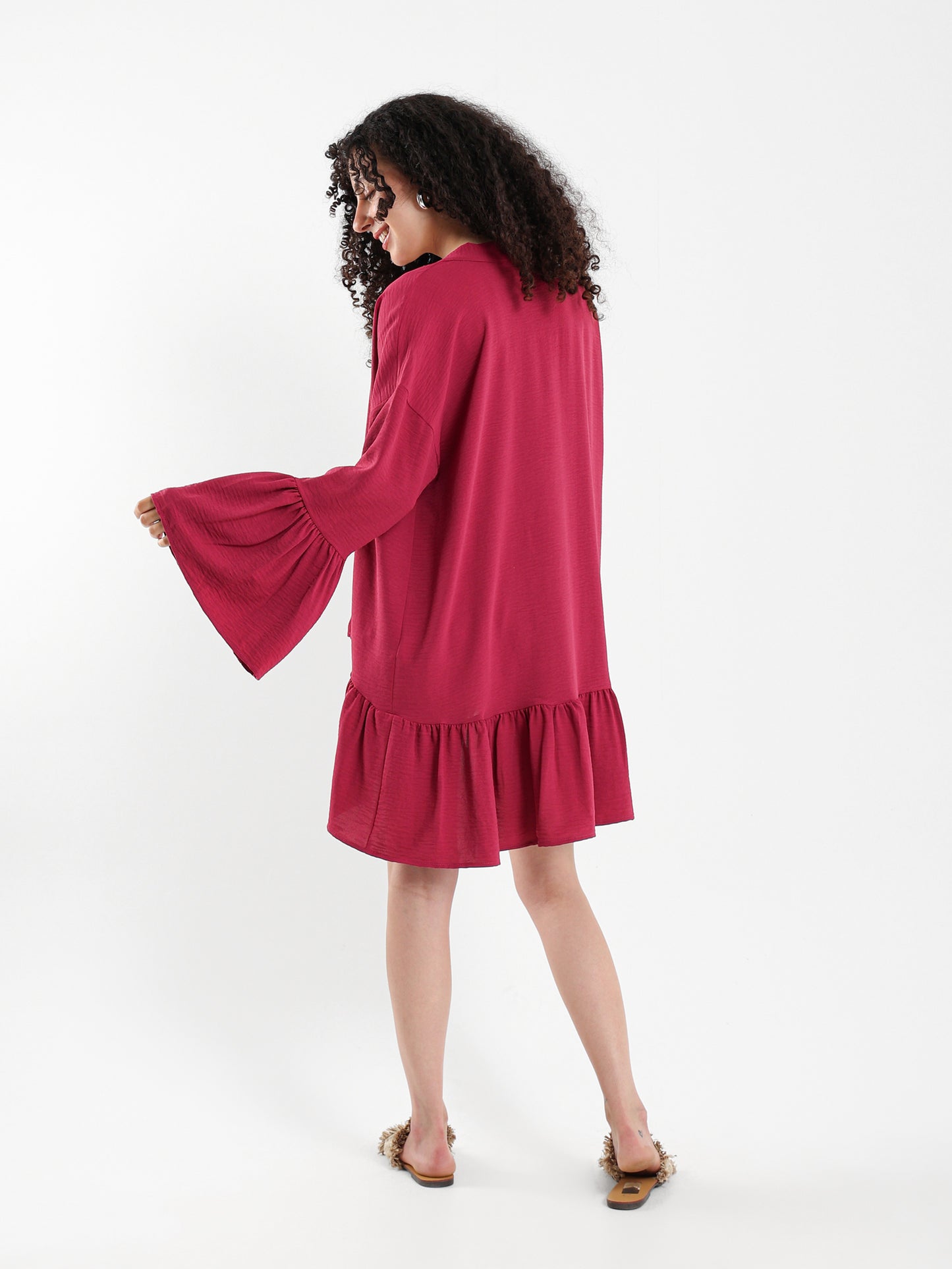 Ruffled Short Kimono