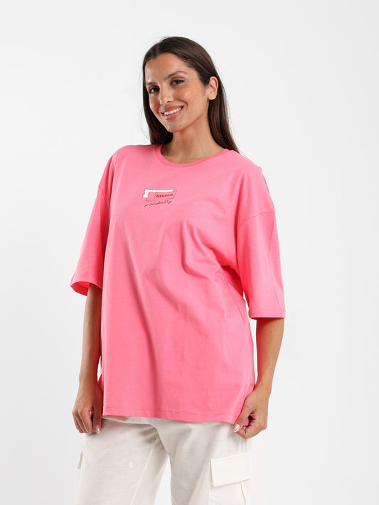 Oversized “Dinner for 2” Print T-Shirt