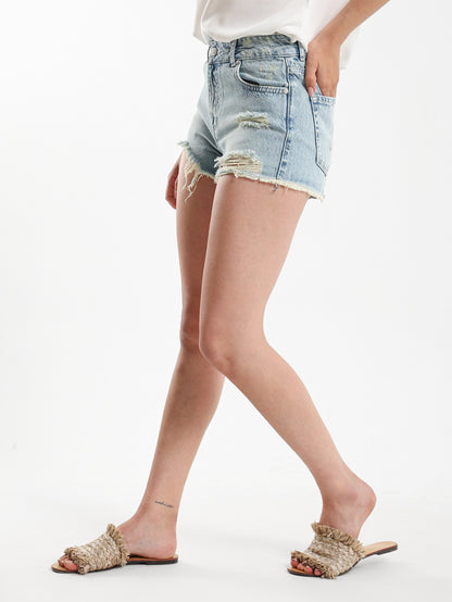 Distressed Denim Shorts