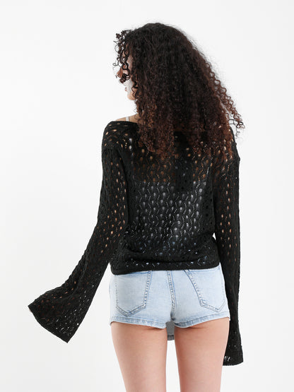 Front Tie Crochet Bolero