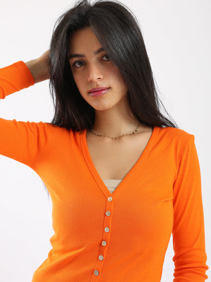 Cardigan - Button Closure - Slip-On - Outlet