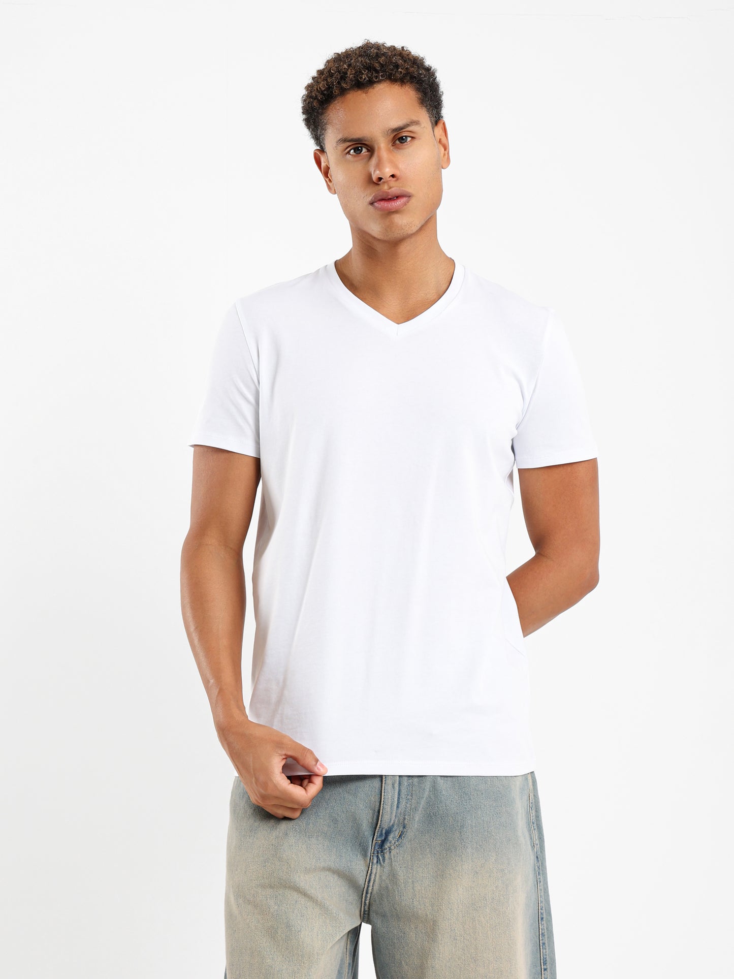 V Neck Half Sleeves Tee - Outlet