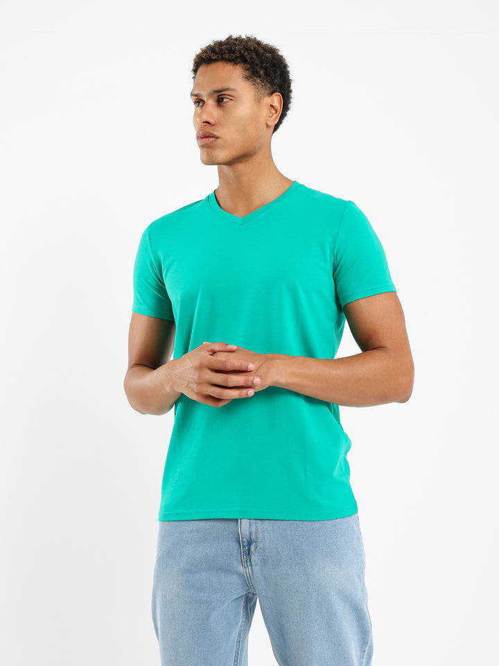 V Neck Half Sleeves Tee - Outlet