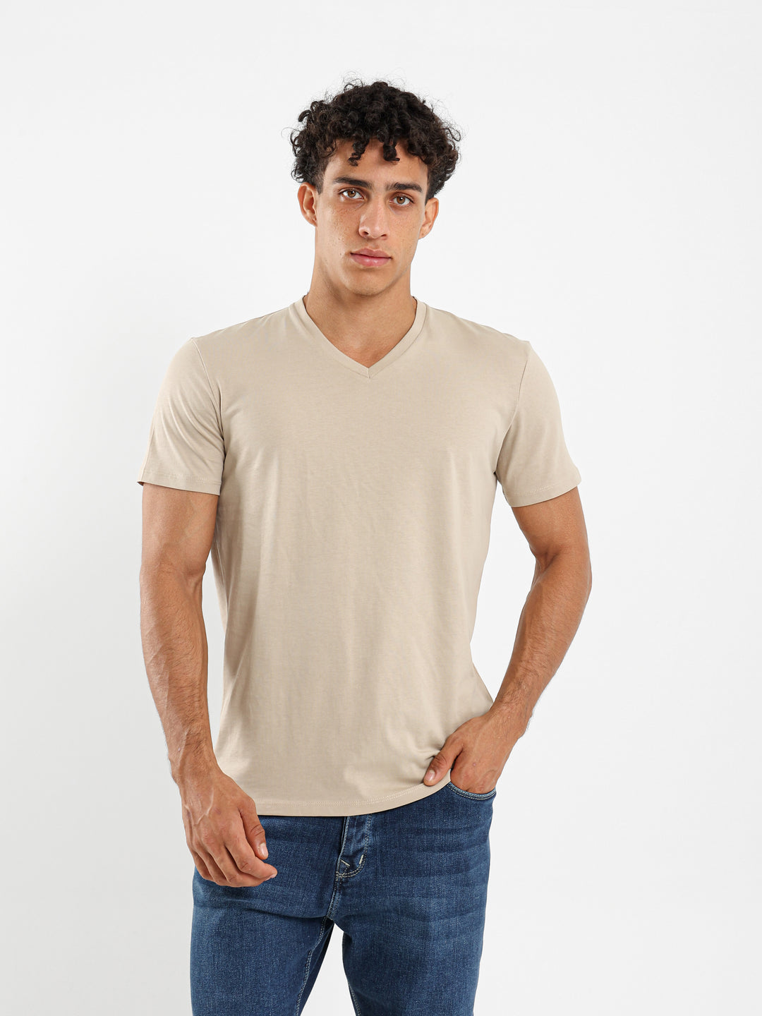 T-Shirt Regular Finished V-Neck - Outlet