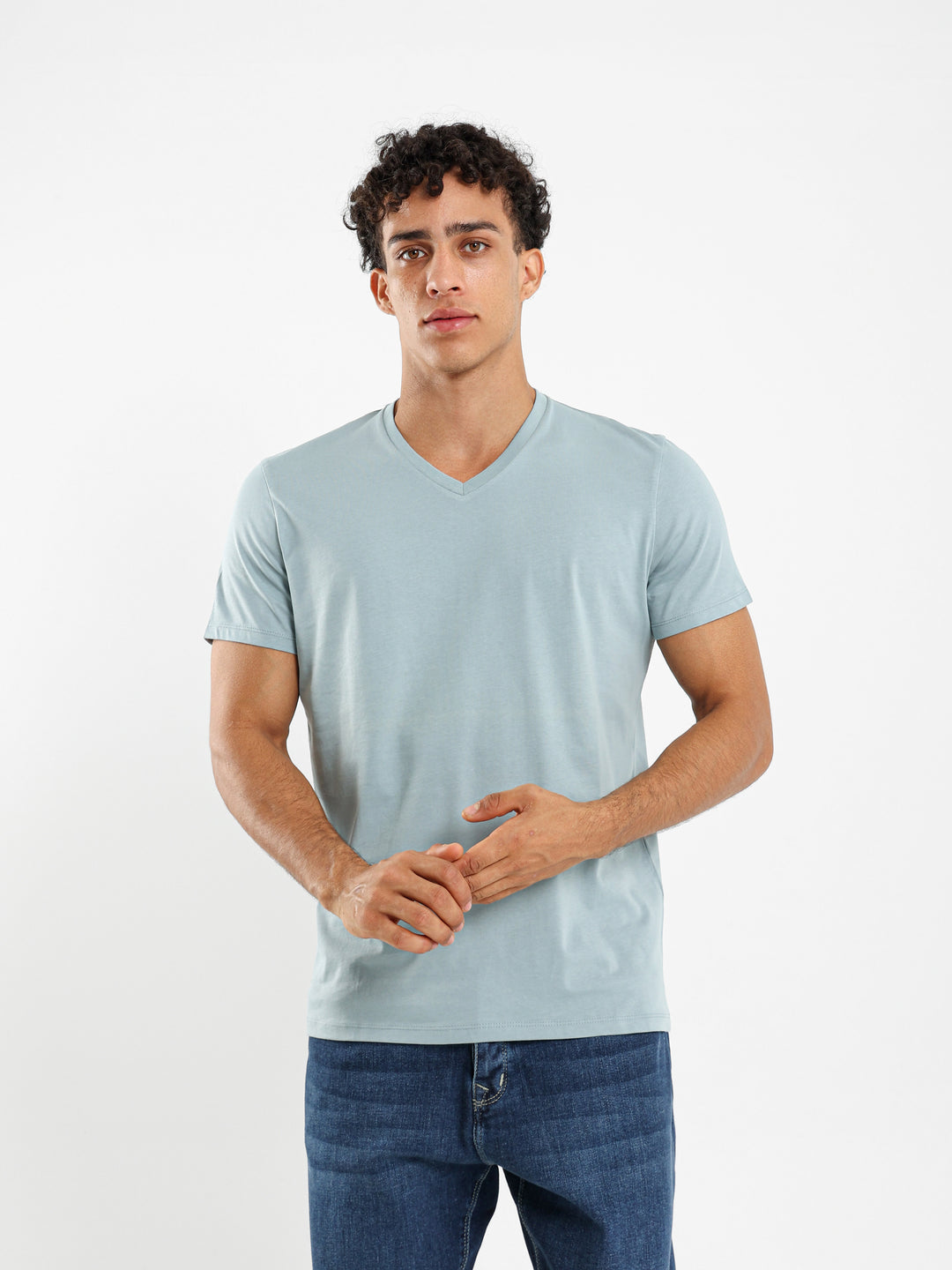 T-Shirt Regular Finished V-Neck - Outlet
