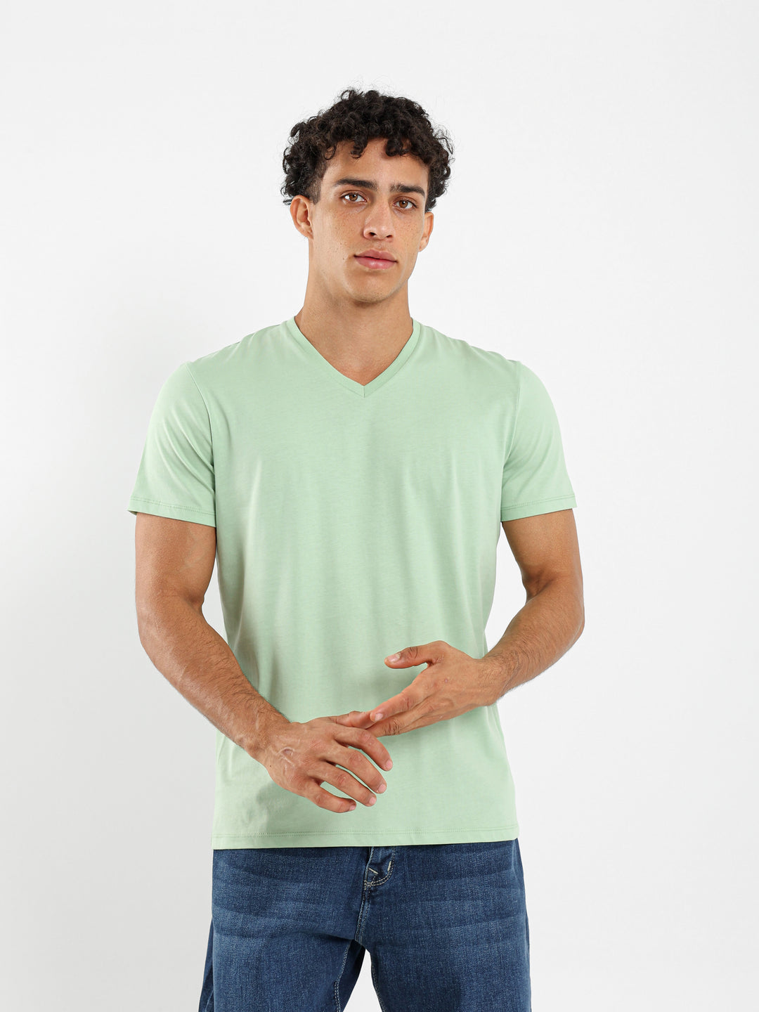 T-Shirt Regular Finished V-Neck - Outlet