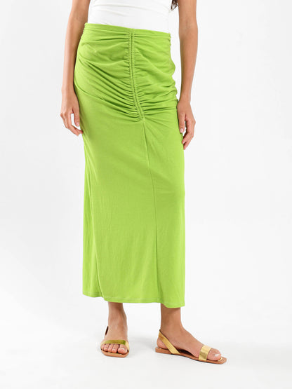 Front-Ruched Maxi Skirt - Outlet