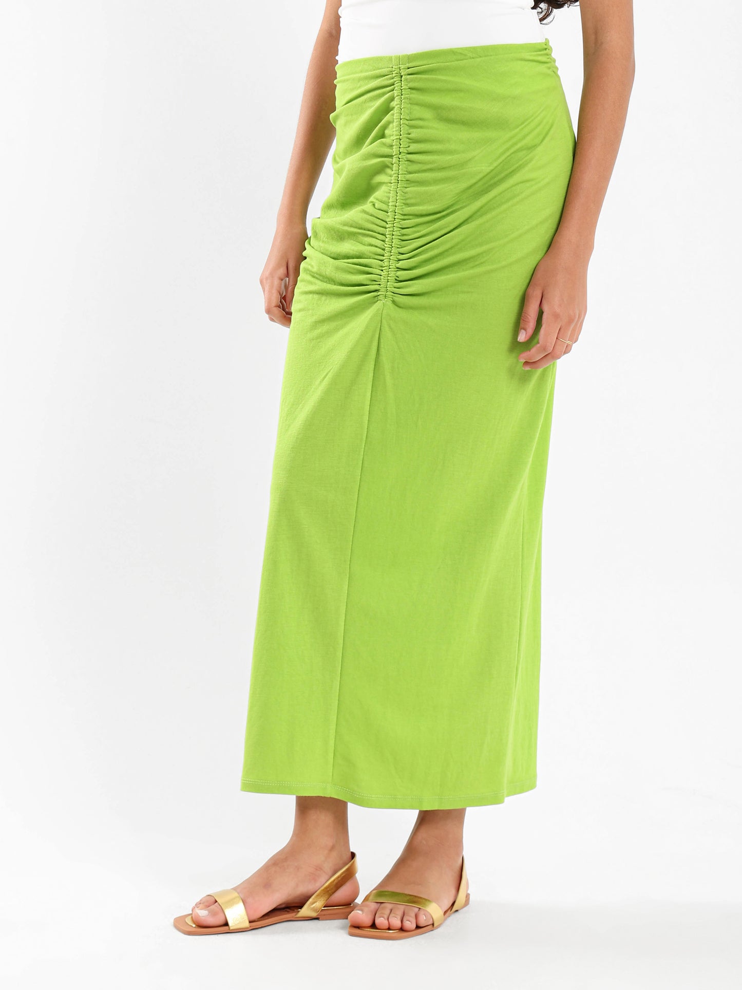 Front-Ruched Maxi Skirt - Outlet