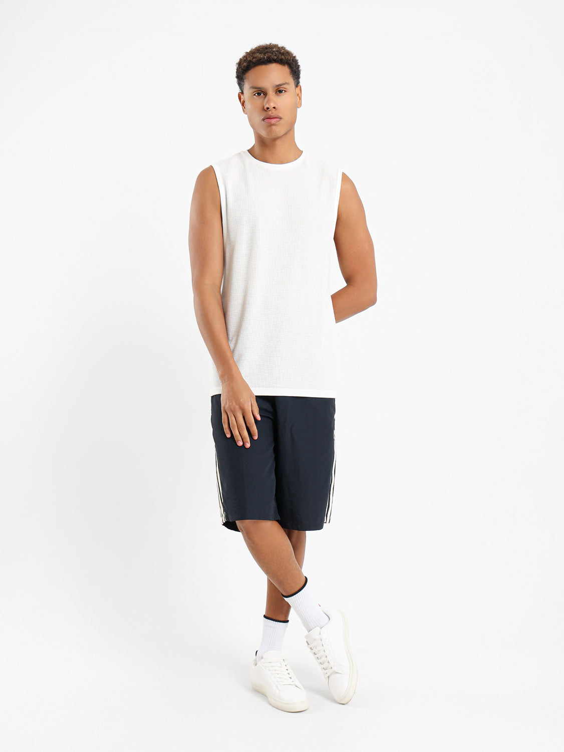 Above Knee Short with Side Stripes