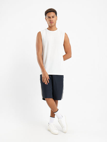 Above Knee Short with Side Stripes