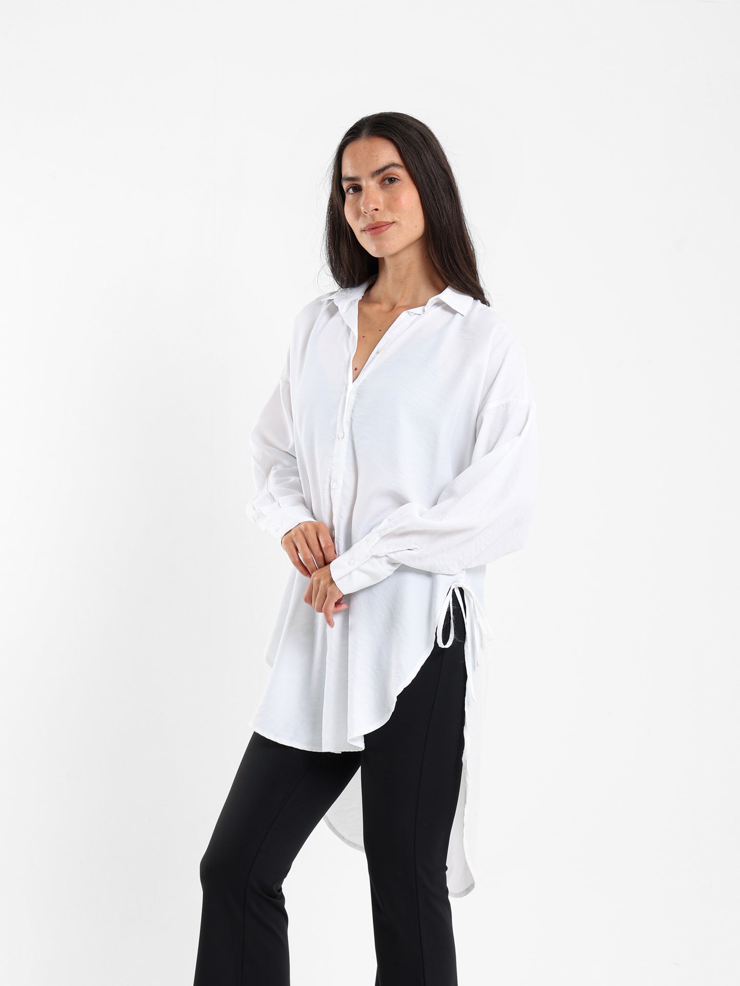 Oversized Shirt with Side Tie