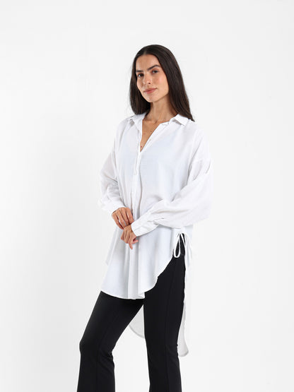 Oversized Shirt with Side Tie