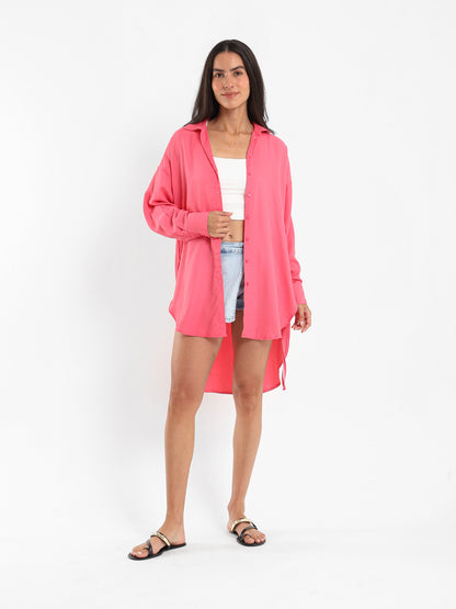Oversized Shirt with Side Tie