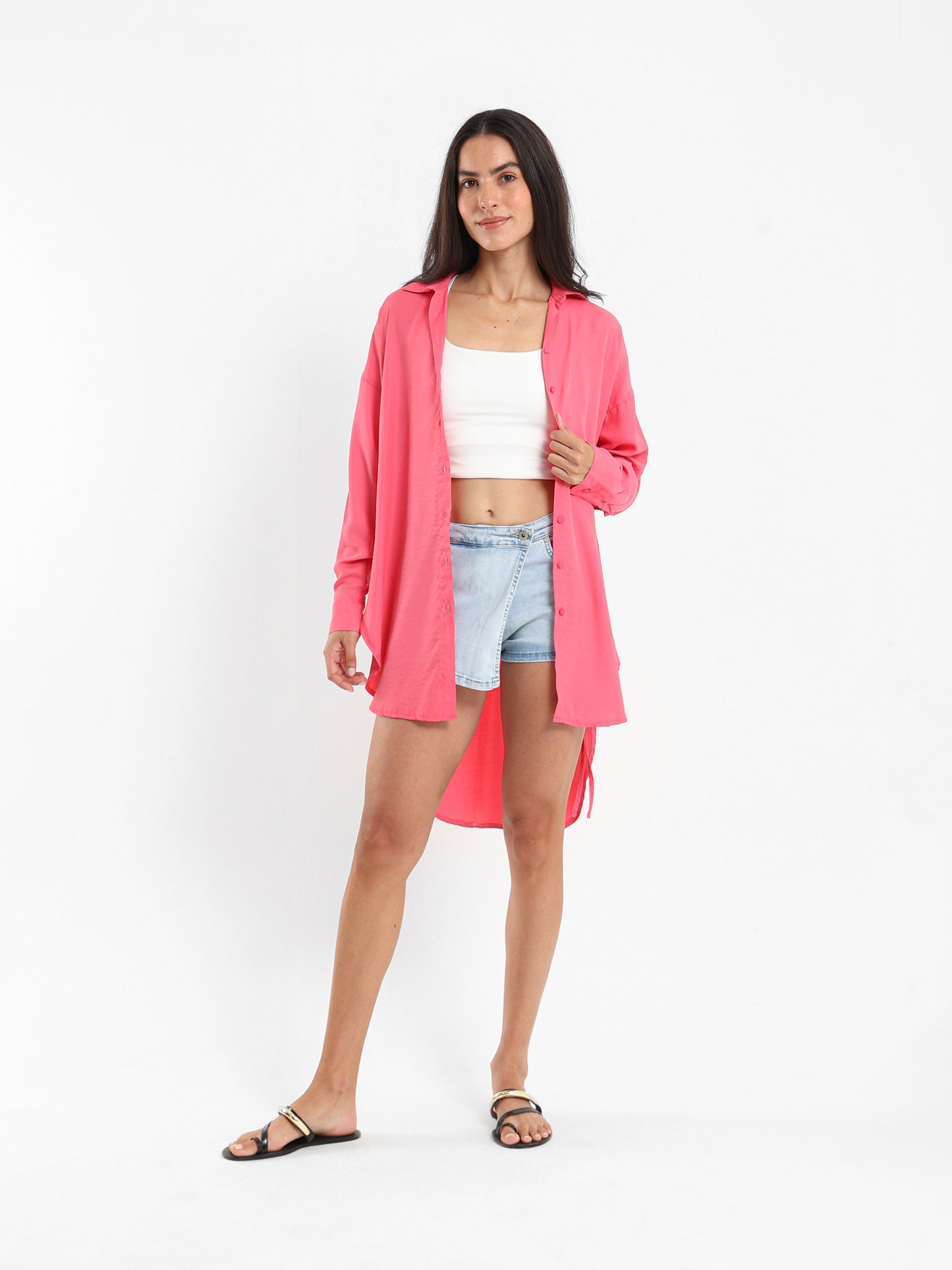 Oversized Shirt with Side Tie