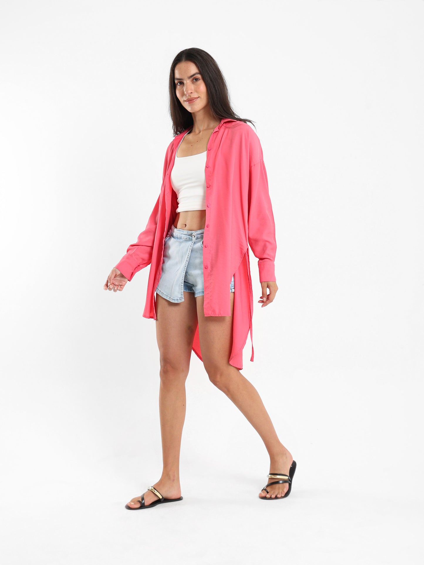 Oversized Shirt with Side Tie