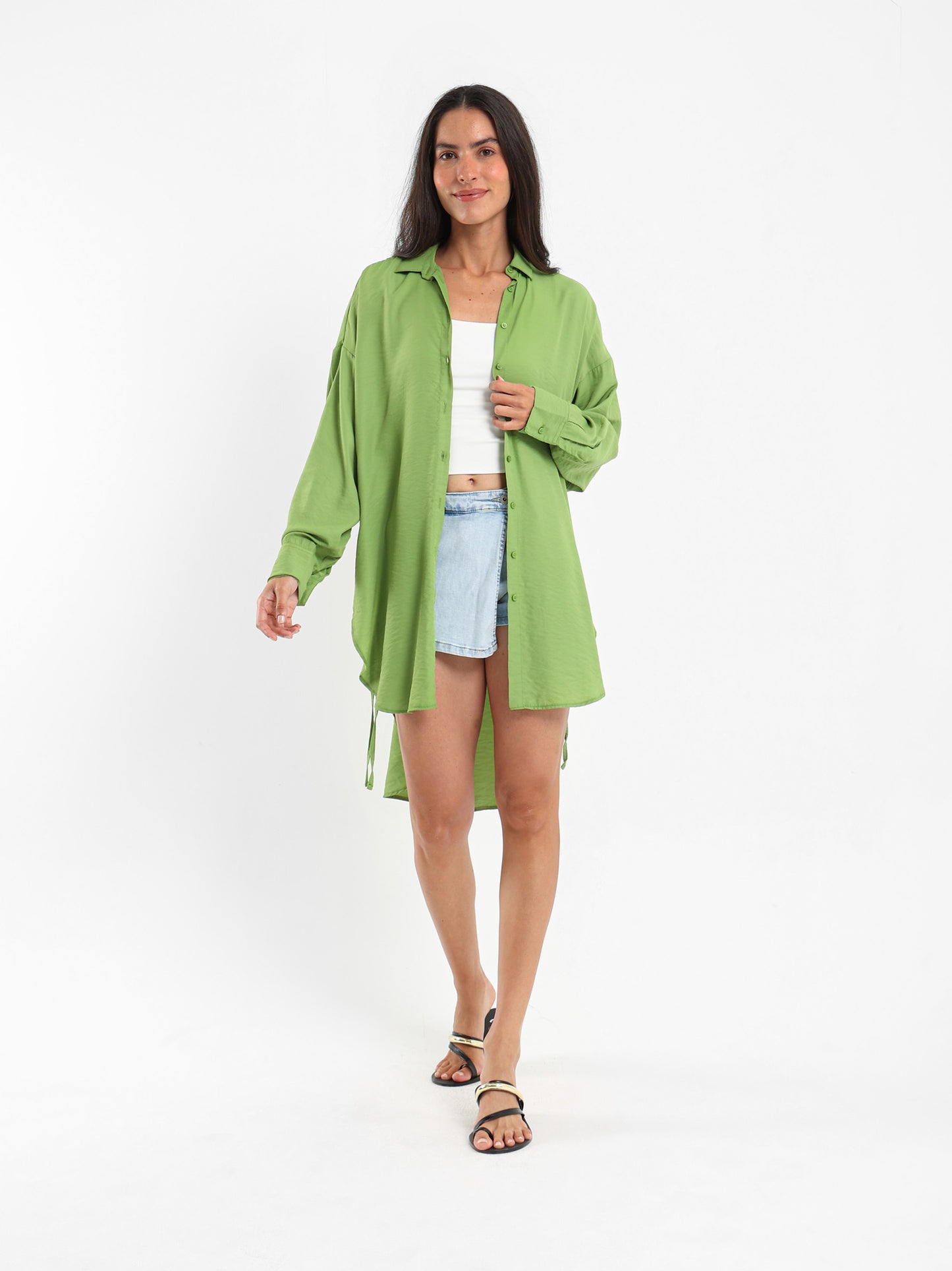 Oversized Shirt with Side Tie