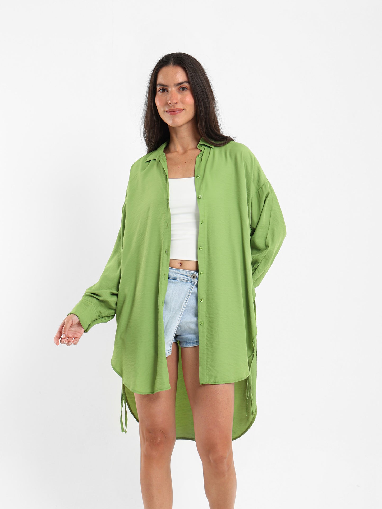 Oversized Shirt with Side Tie