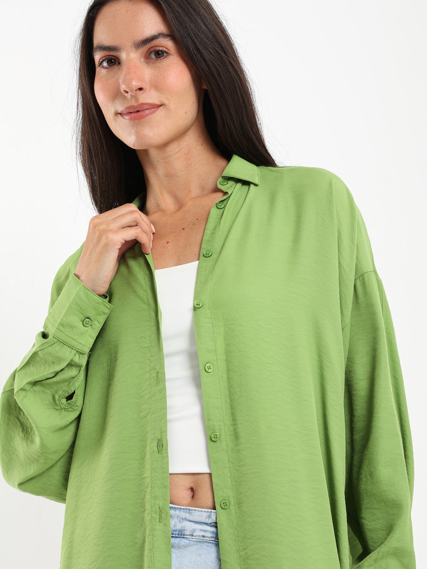 Oversized Shirt with Side Tie