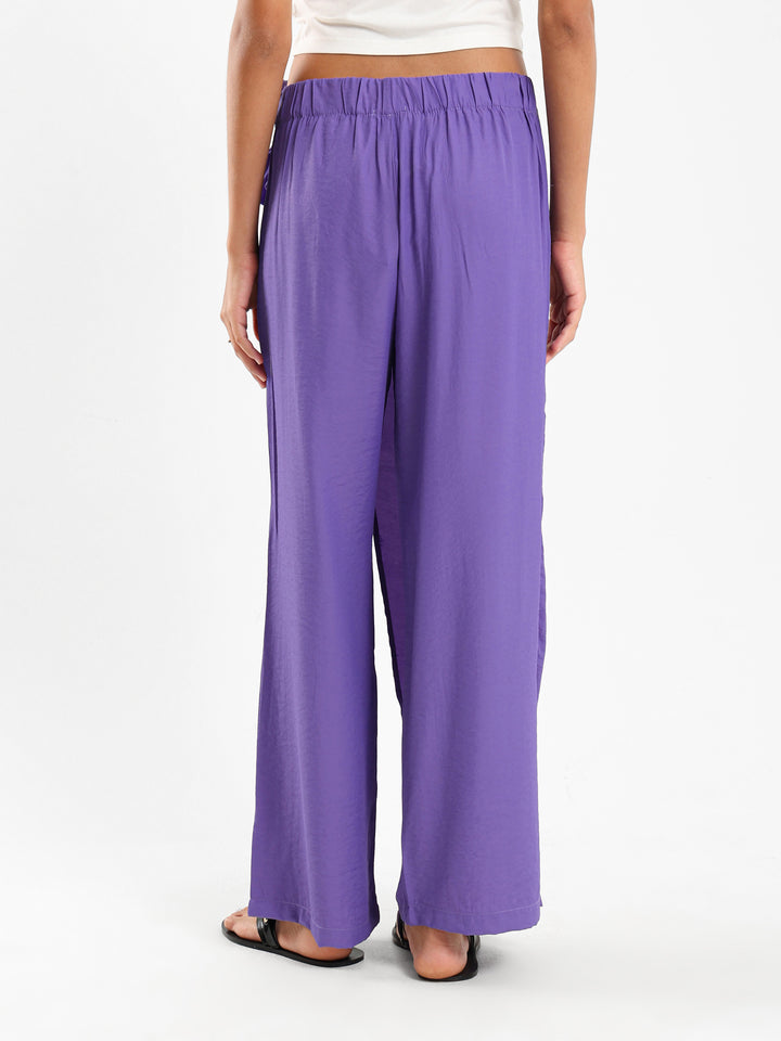 Front Overlap Wide-Leg Pants