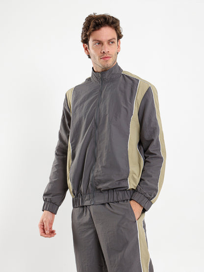 Contrast Panel Lightweight Hoodie