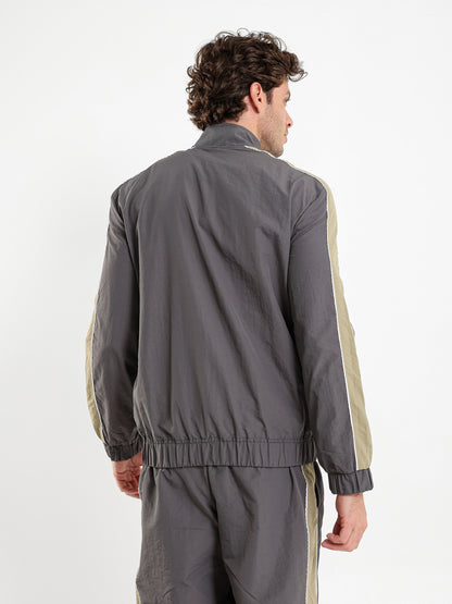 Contrast Panel Lightweight Hoodie