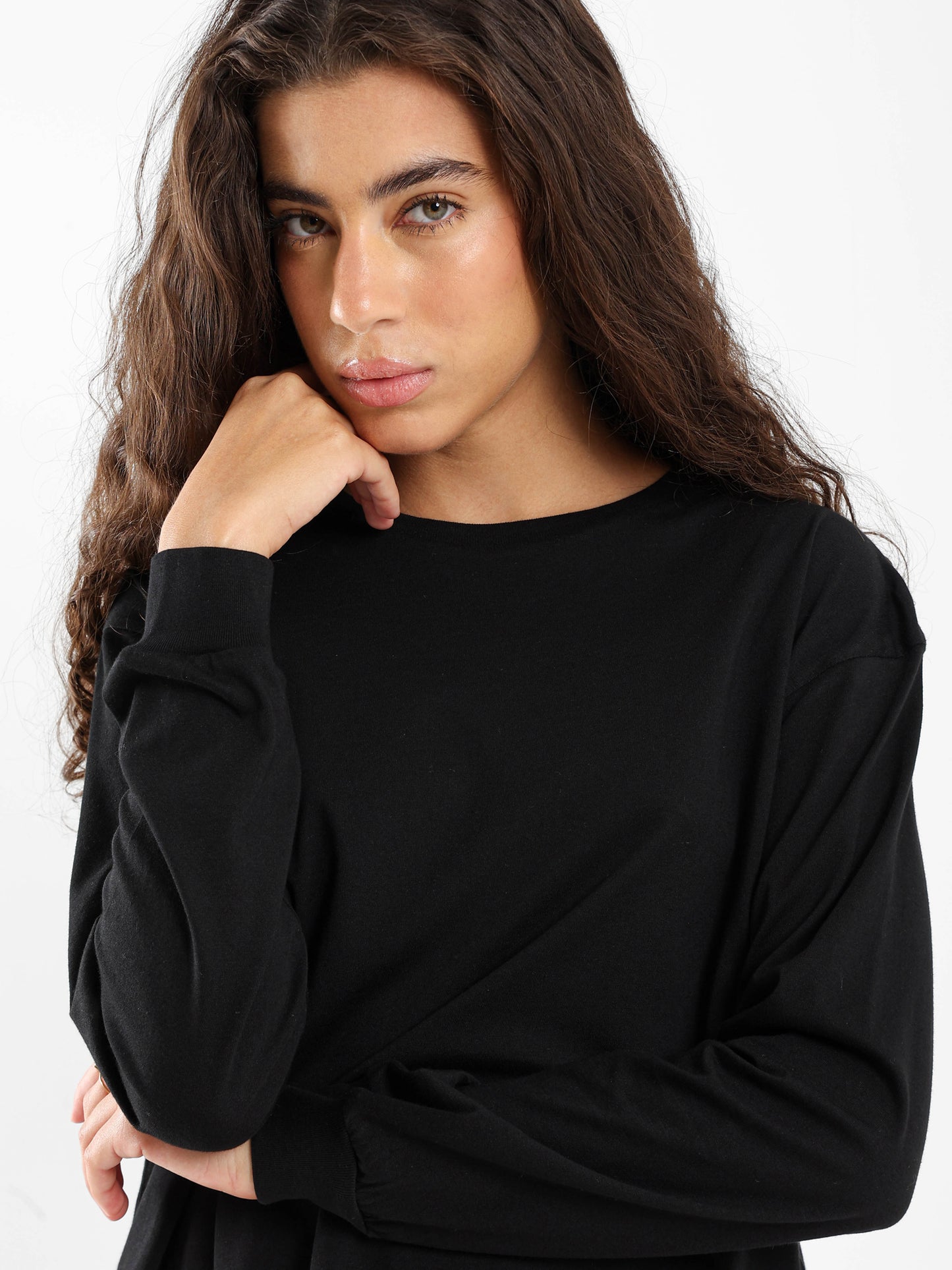 Round Hem T-Shirt with Side Slits
