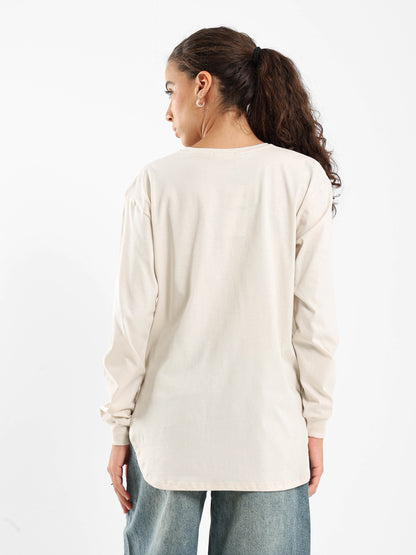 Round Hem T-Shirt with Side Slits