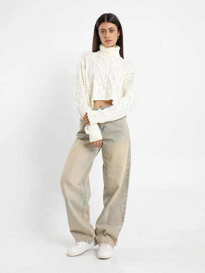 Slub Cropped Pullover