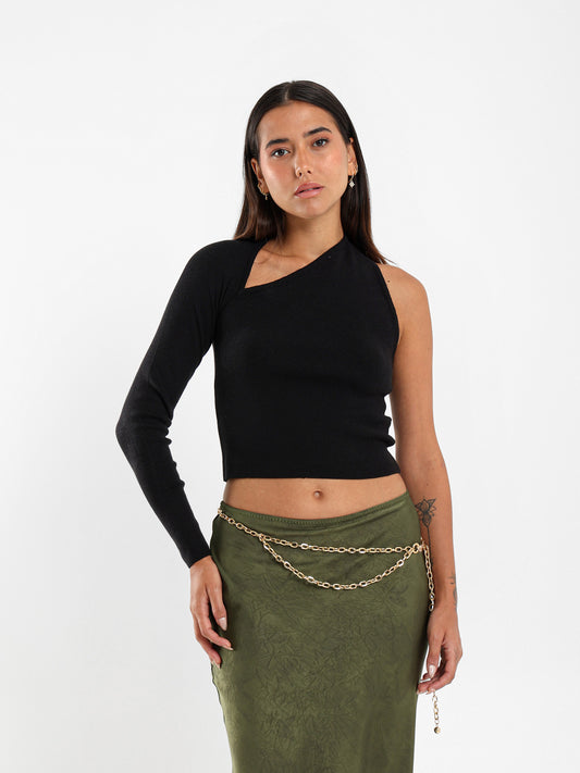Cut-out One Shoulder Top