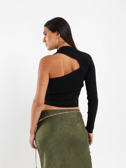 Cut-out One Shoulder Top