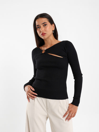Tricot Ring Detail Top