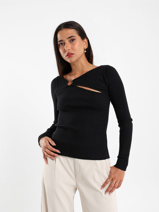 Tricot Ring Detail Top