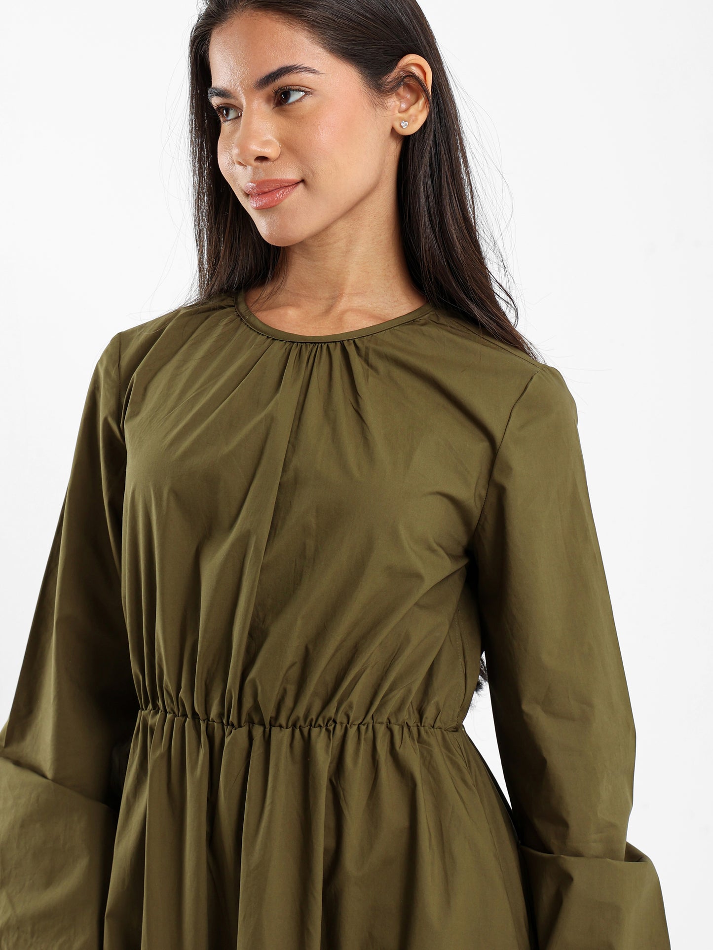 Puffy Tiered Long Sleeve Dress