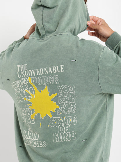Dumpin Print Distressed Hoodie