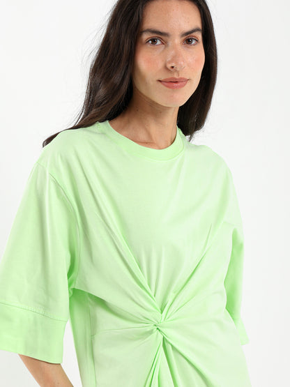 Front Knot T-Shirt Dress