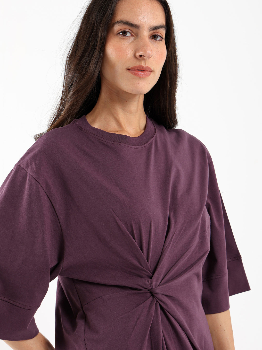 front knot shirt dress Easy Wear Front Knot Shirt Dress,casual Cotton Smart Office Dress With Pockets,trendy Versatile Modest Day Dress,pull on Emerald Green Midi