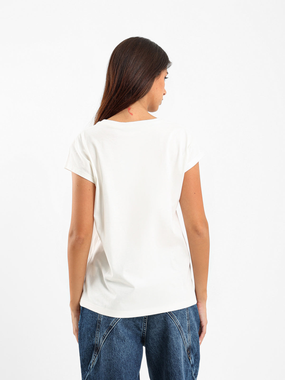 Minimal Palm Tree Cap Sleeve T-Shirt