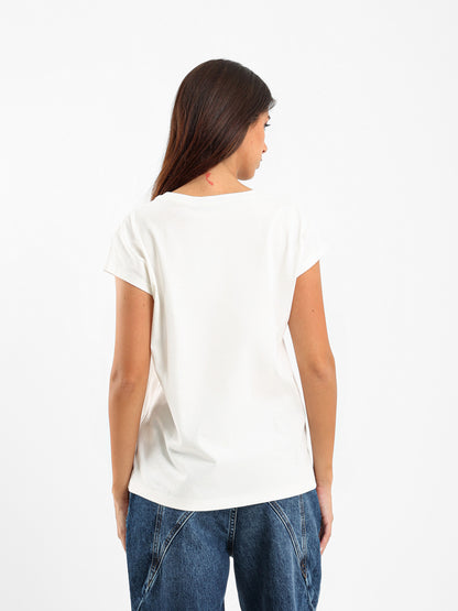 Minimal Palm Tree Cap Sleeve T-Shirt
