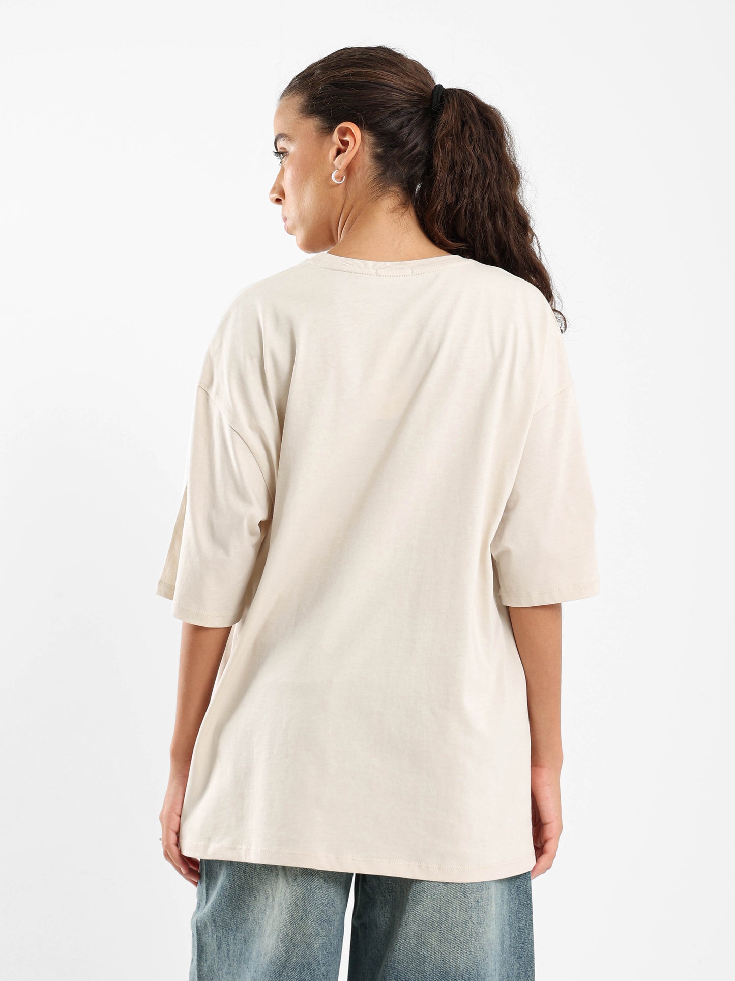 Lights On Oversized Print Tee