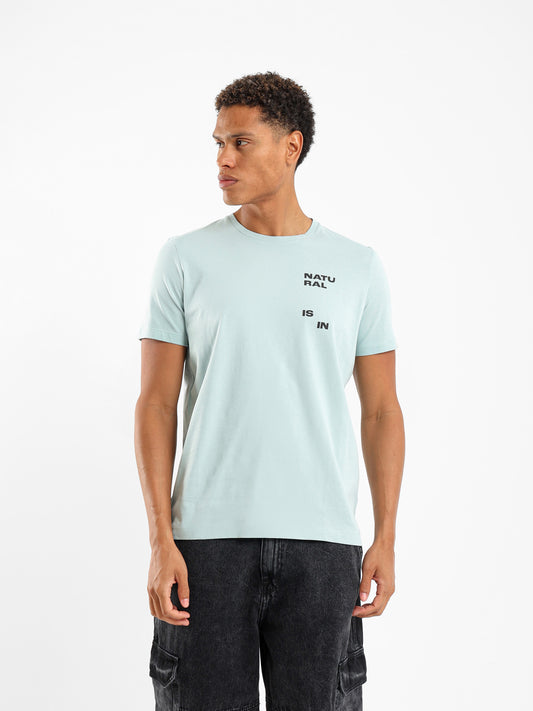 Chest Text Printed T-Shirt