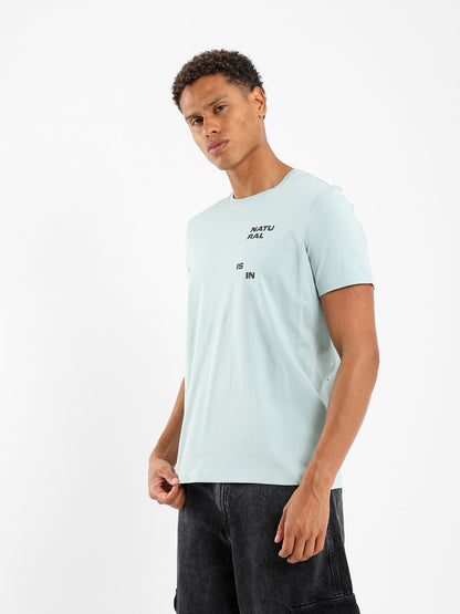 Chest Text Printed T-Shirt