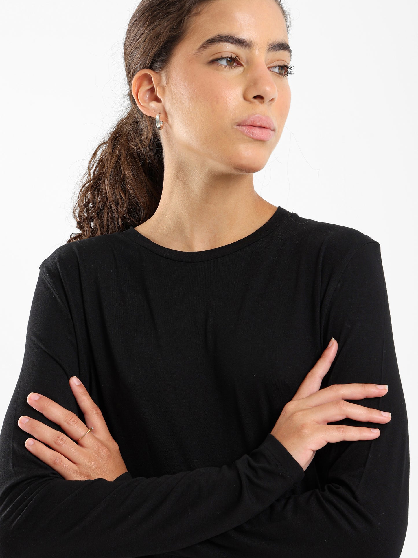 Long Sleeve Hi-Low Round Hem Tee