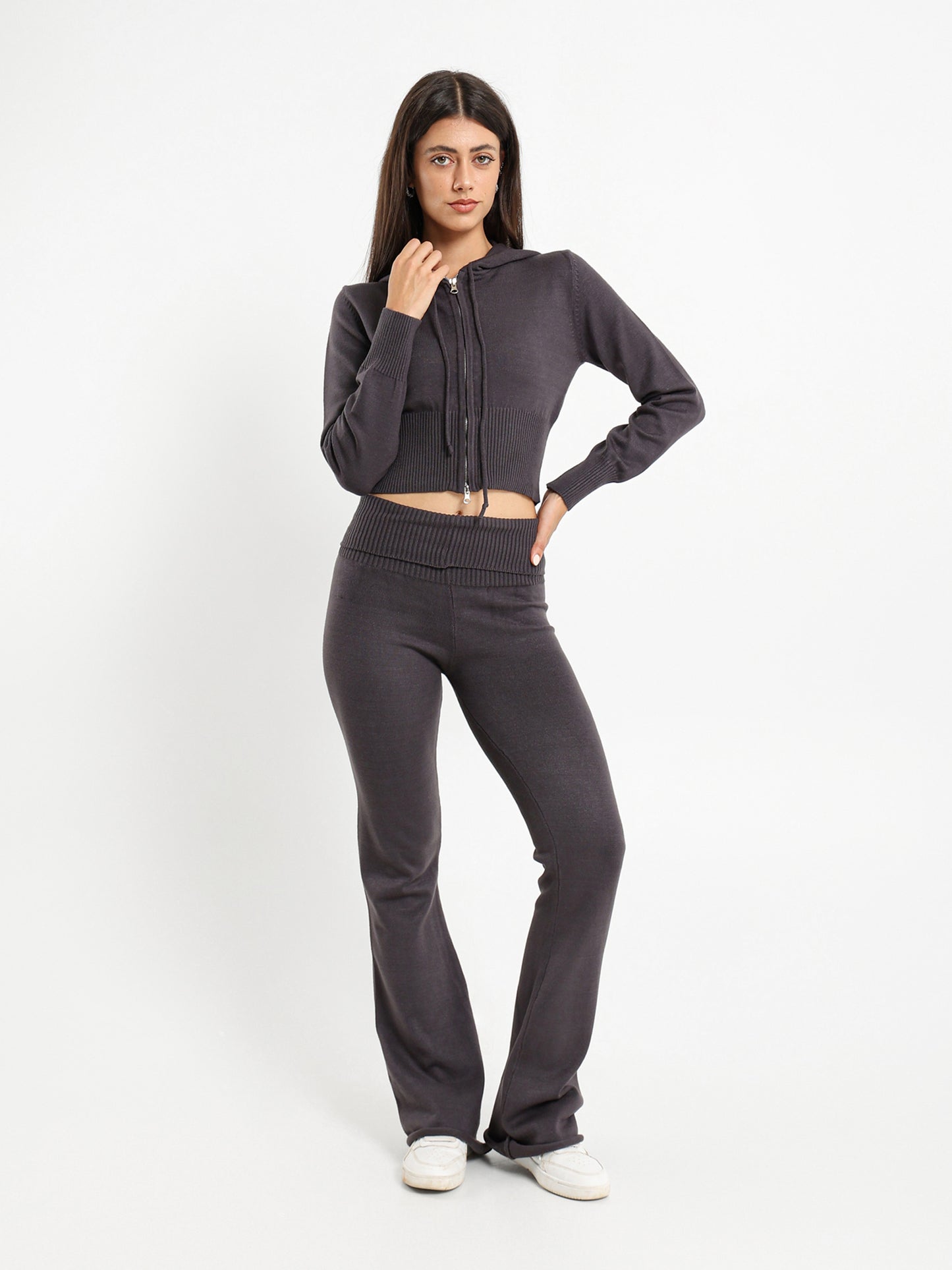 Cropped Tricot Hoodie