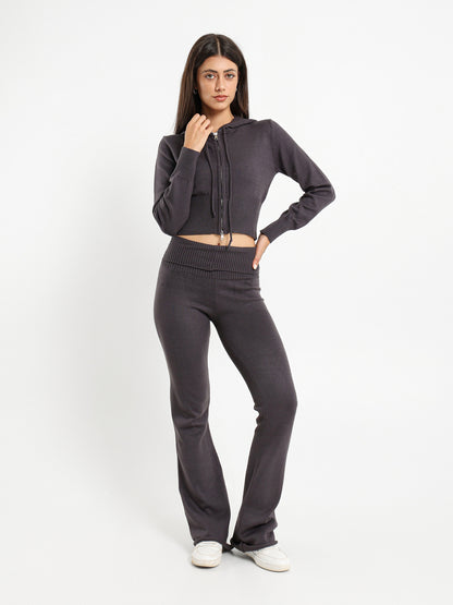 Cropped Tricot Hoodie